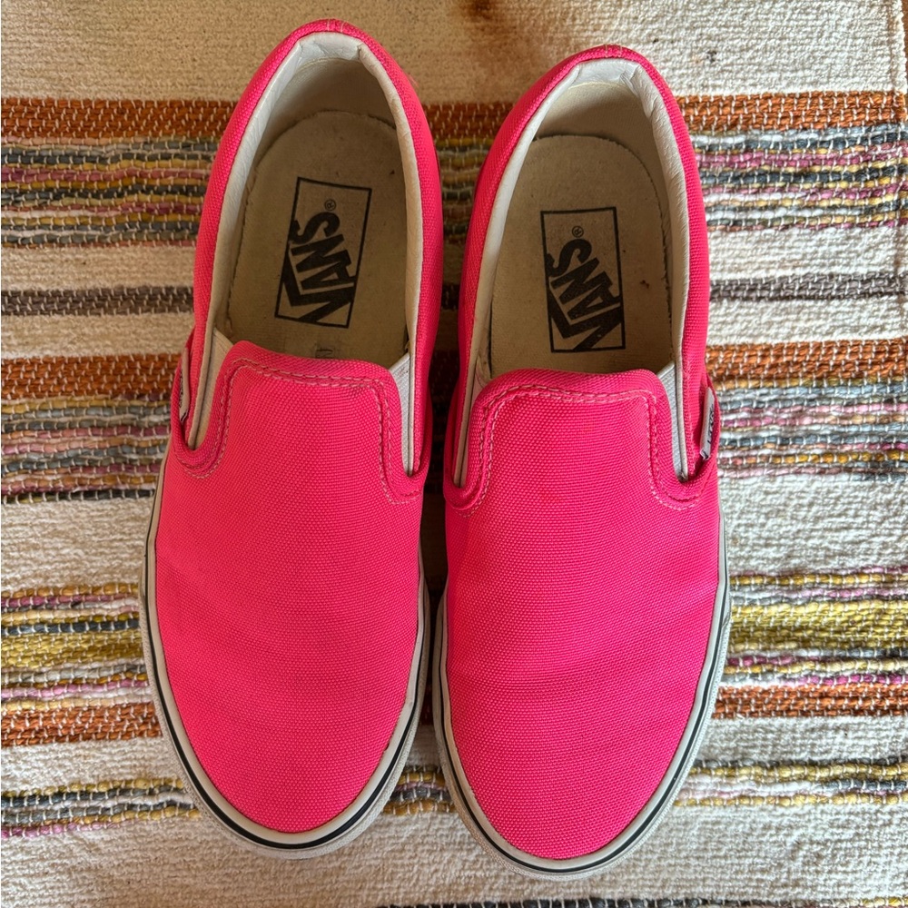 Vans Neon Pink  Slip-Ons Size 6